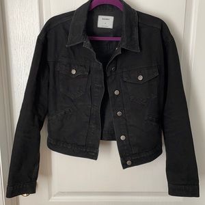 Black Crop Denim Jean Jacket